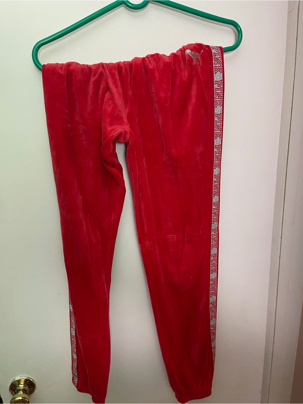 PINK Victoria's Secret Red Velvet Kids Pajama Bottoms with Side Logo Trim